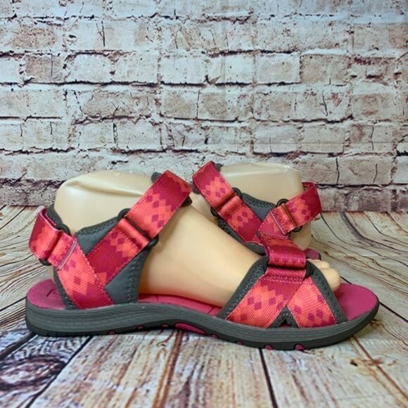 MERREL Surf Strap Pink & Orange Strappy Sandals Sz 7 - Picture 4 of 7